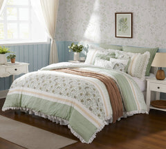 9 Piece Cotton Percale Comforter Set King