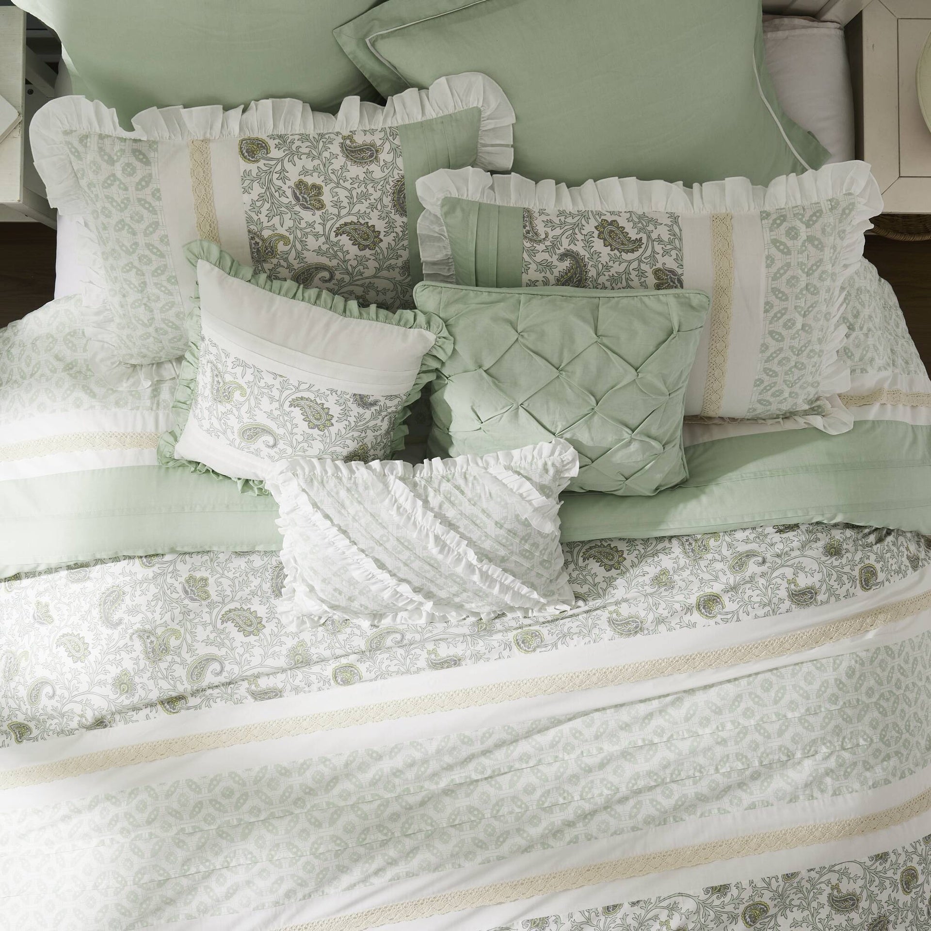 9 Piece Cotton Percale Comforter Set King