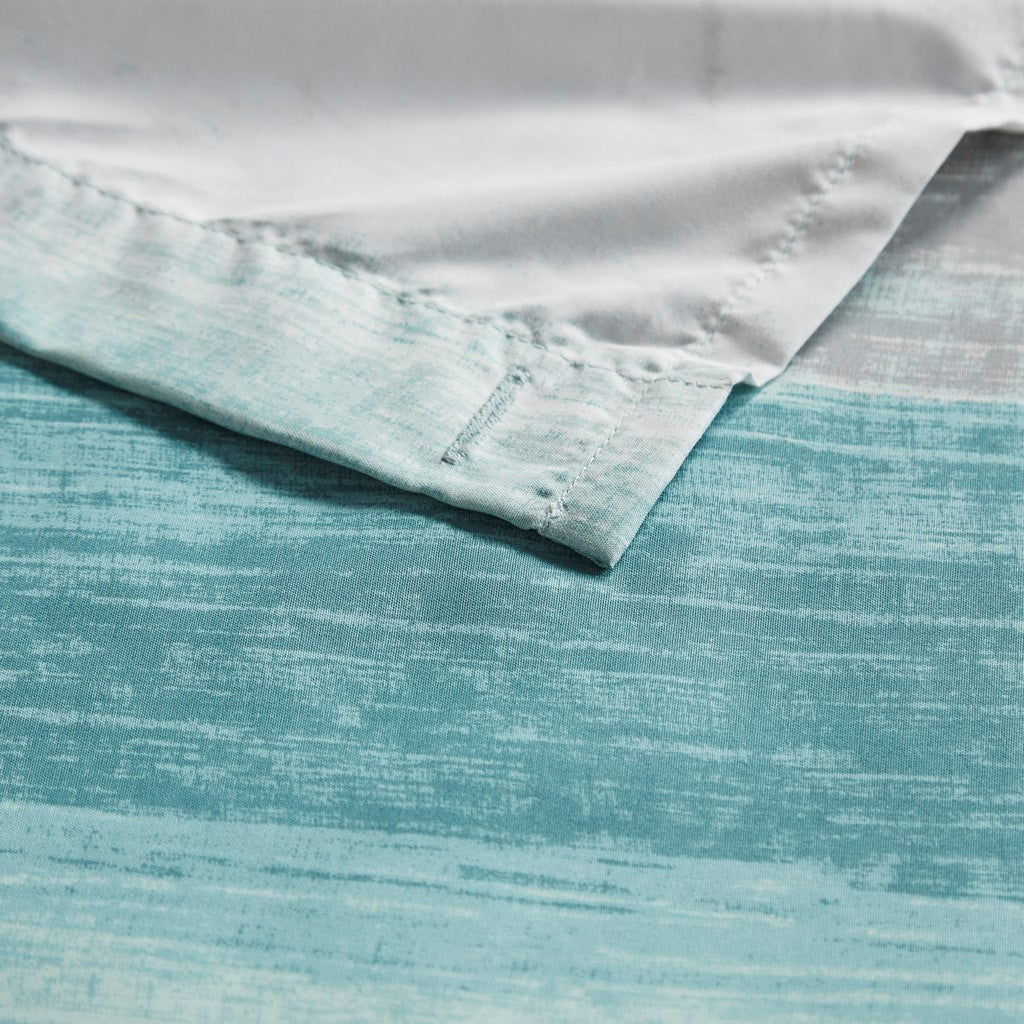 Stripe Print Shower Curtain Aqua/Grey 72x72"
