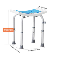 Shower Chair, Adjustable Height Shower Stool, Shower Seat for Inside Shower or Tub, Non-Slip Bench Bathtub Stool Seat for Elderly Disabled Handicap, 350 LBS Capacity