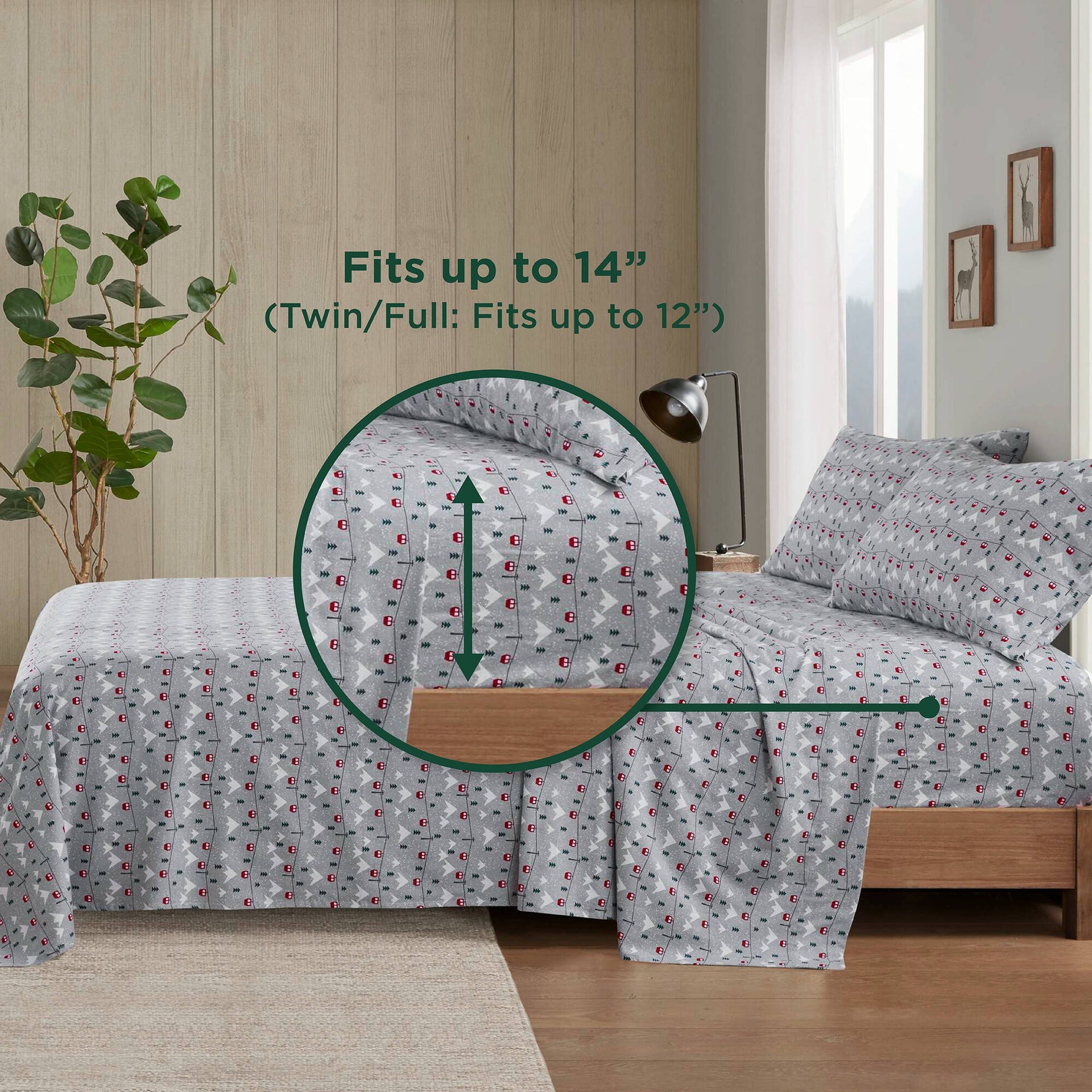 4 PCS Full Sheet Set Grey Ski Jump