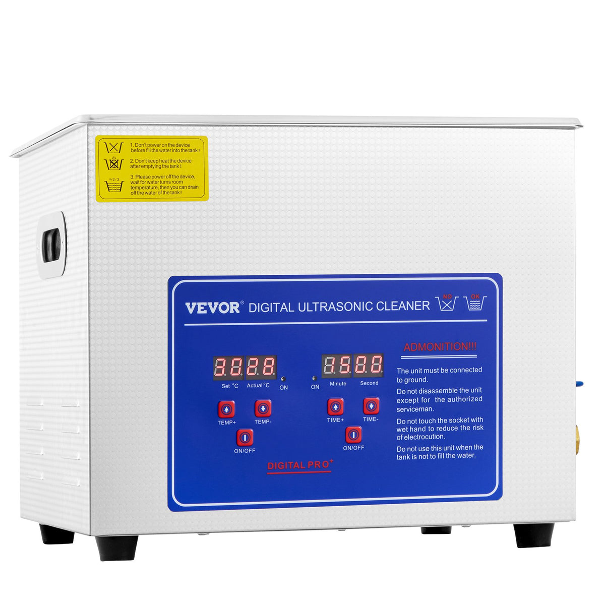 Professional Ultrasonic Cleaner, 10L Ultrasonic Jewelry Cleaner with Digital Timer & Heater, Stainless Steel Industrial Sonic Cleaner 40kHz for Glasses, Watches, Rings, Small Parts