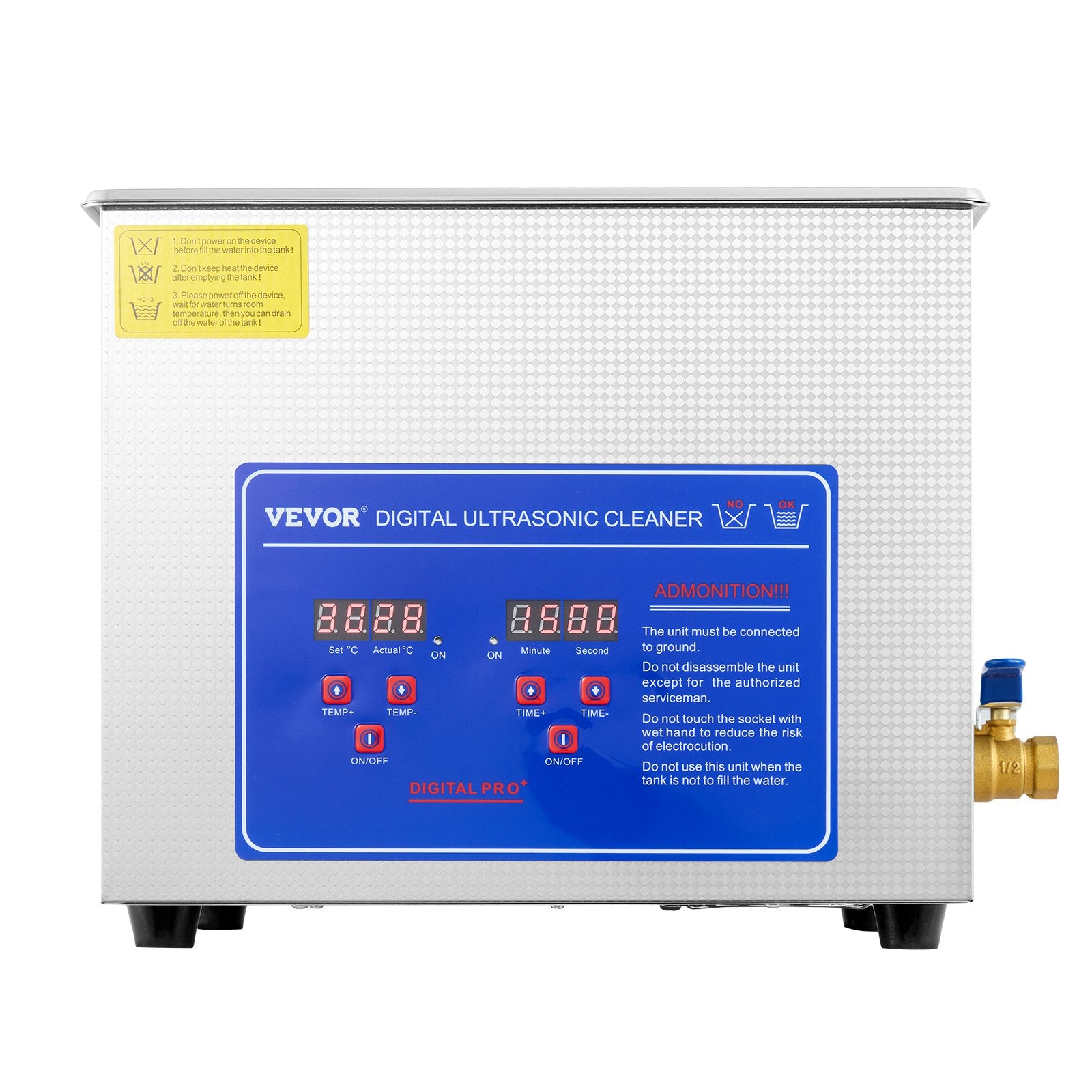 Professional Ultrasonic Cleaner, 10L Ultrasonic Jewelry Cleaner with Digital Timer & Heater, Stainless Steel Industrial Sonic Cleaner 40kHz for Glasses, Watches, Rings, Small Parts