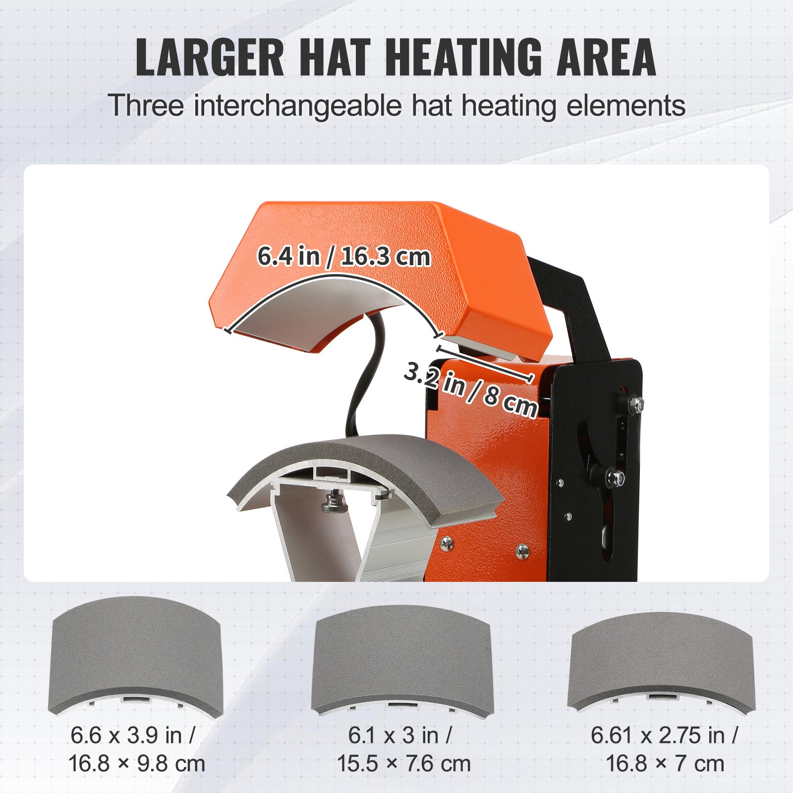 3-in-1 Auto Hat Heat Press with 3pcs Interchangeable Platens(6.6" x 2.7", 6.6" x 3.8", 6.1" x 3"), Automatic Release&Press Knob-Style Digital Control Panel, Heat Transfer Printing for Caps
