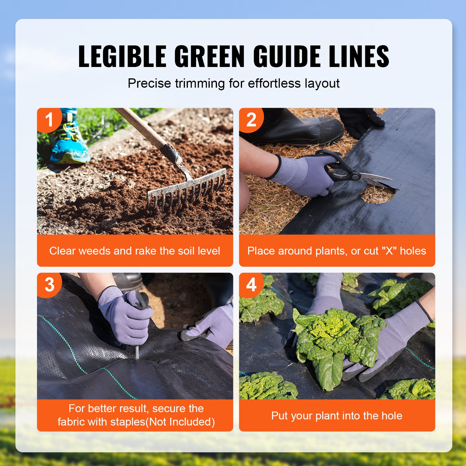 Weed Barrier Landscape Fabric 4*250FT Heavy Duty Woven PP Weed Control Mat
