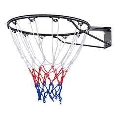 Basketball Rim, Wall Door Mounted Basketball Hoop, Heavy Duty Q235 Basketball Flex Rim Goal Replacement with Net and Double Spring, Standard 18" Indoor Outdoor Hanging Hoop for Kids Adults
