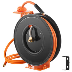 Retractable Air Hose Reel 3/8 IN x 50FT Rubber Air Hose Reel Max 300 PSI