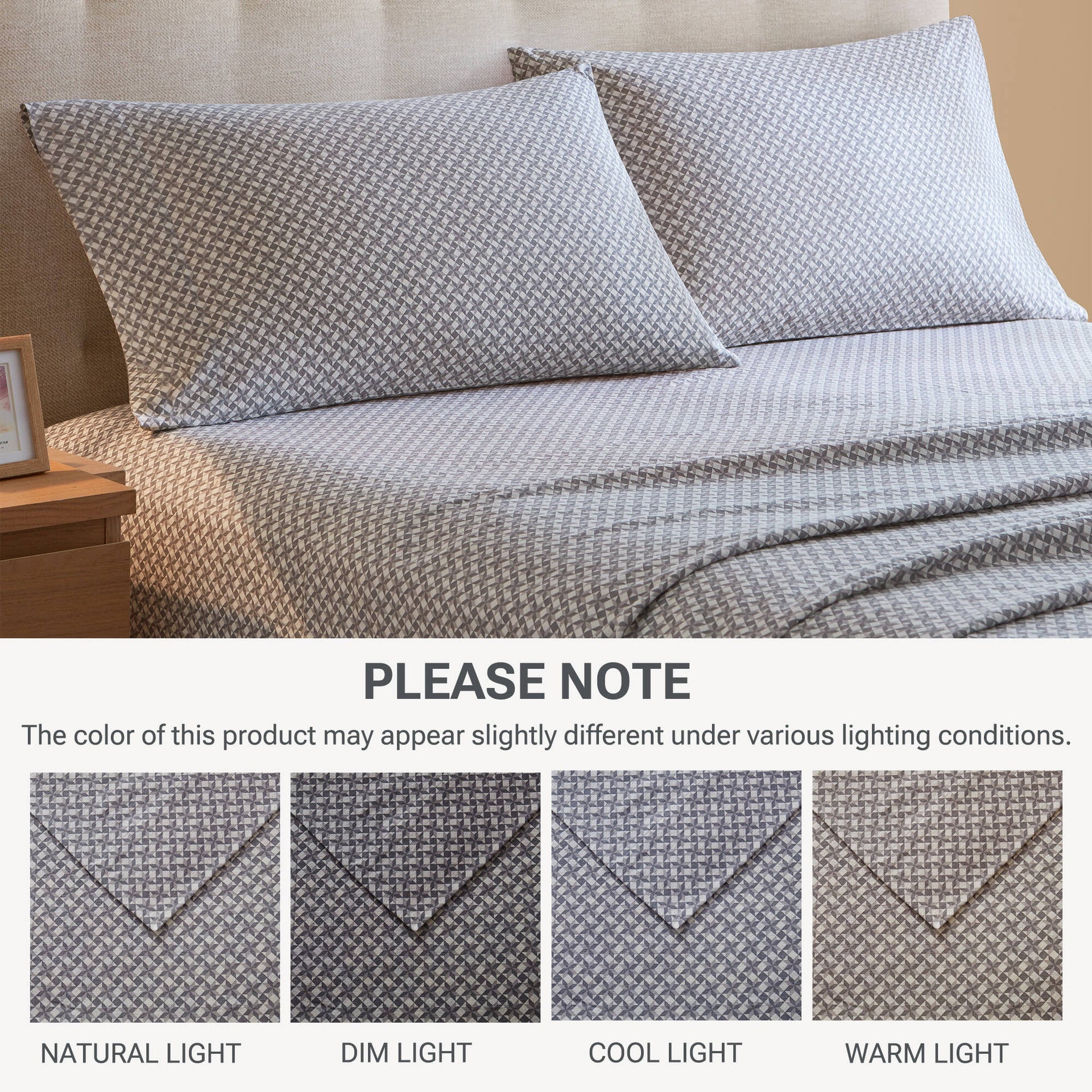 4-Piece Full 100% Cotton Flannel Printed Sheet Set,Snowflake