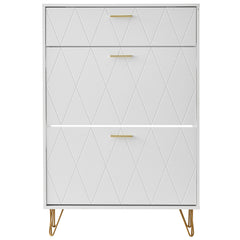 Shoe Cabinet with 3 Flip Drawers, Shoe Storage Cabinet for Entryway, Free Standing Shoe Storage Organizer for Heels, Boots, Slippers in Hallway, Living Room