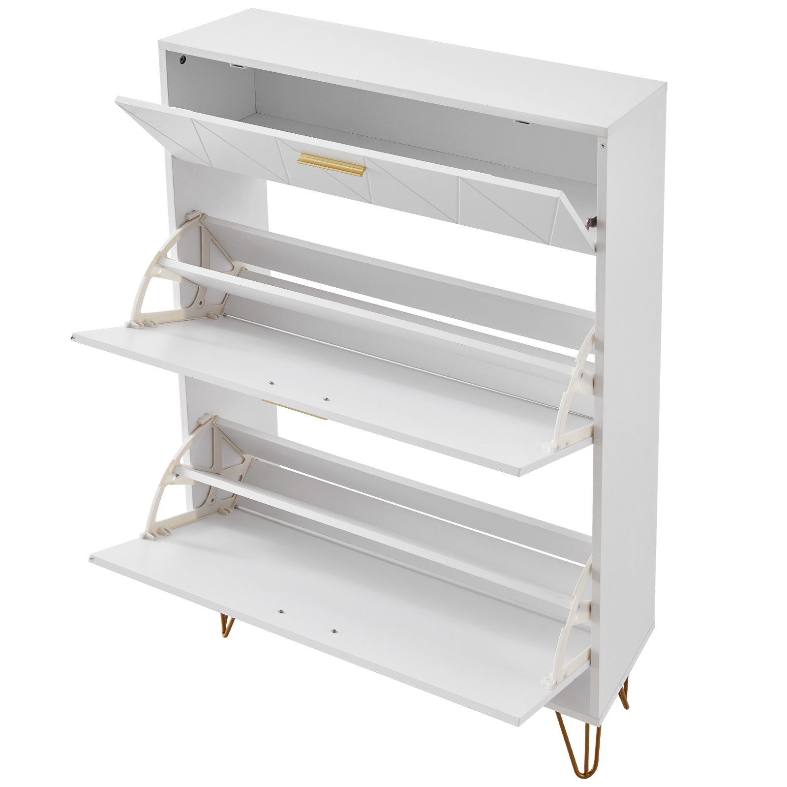 Shoe Cabinet with 3 Flip Drawers, Shoe Storage Cabinet for Entryway, Free Standing Shoe Storage Organizer for Heels, Boots, Slippers in Hallway, Living Room