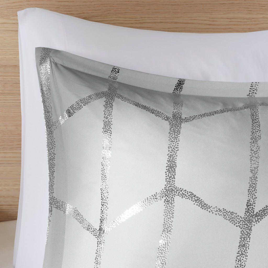 Full/Queen Metallic Printed Comforter Set