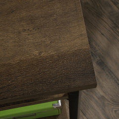 L-Shaped Desk with Rustic Style, Brown finish