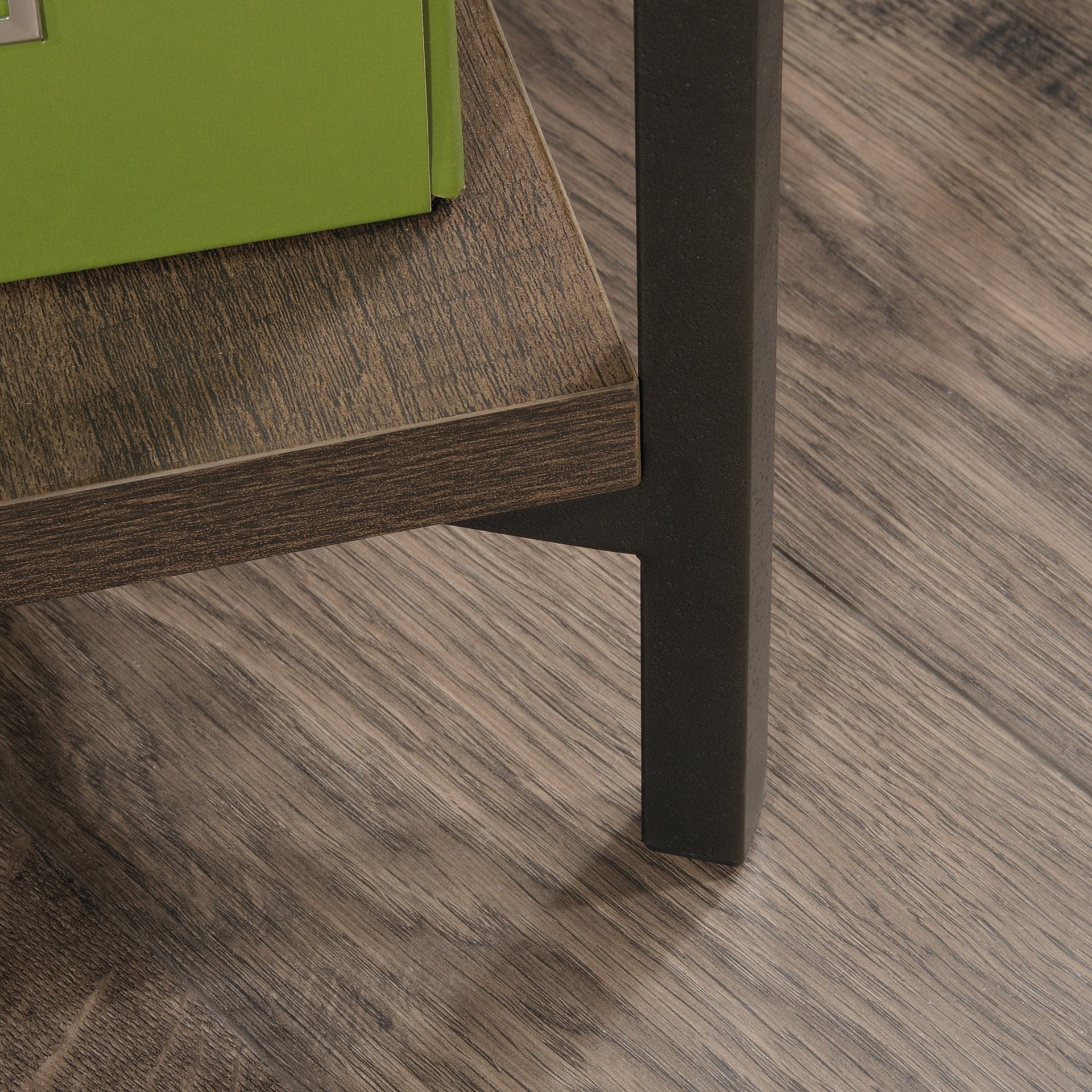 L-Shaped Desk with Rustic Style, Brown finish