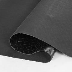 Diamond-Plate Rubber Flooring Roll, 3 mm x 4 ft x 15 ft Garage Floor Mat, SBR Rubber Garage Flooring Roll, Easy to Clean, Diamond Plate Rubber Mat for Under Cars, Garage Industry Gym, Black