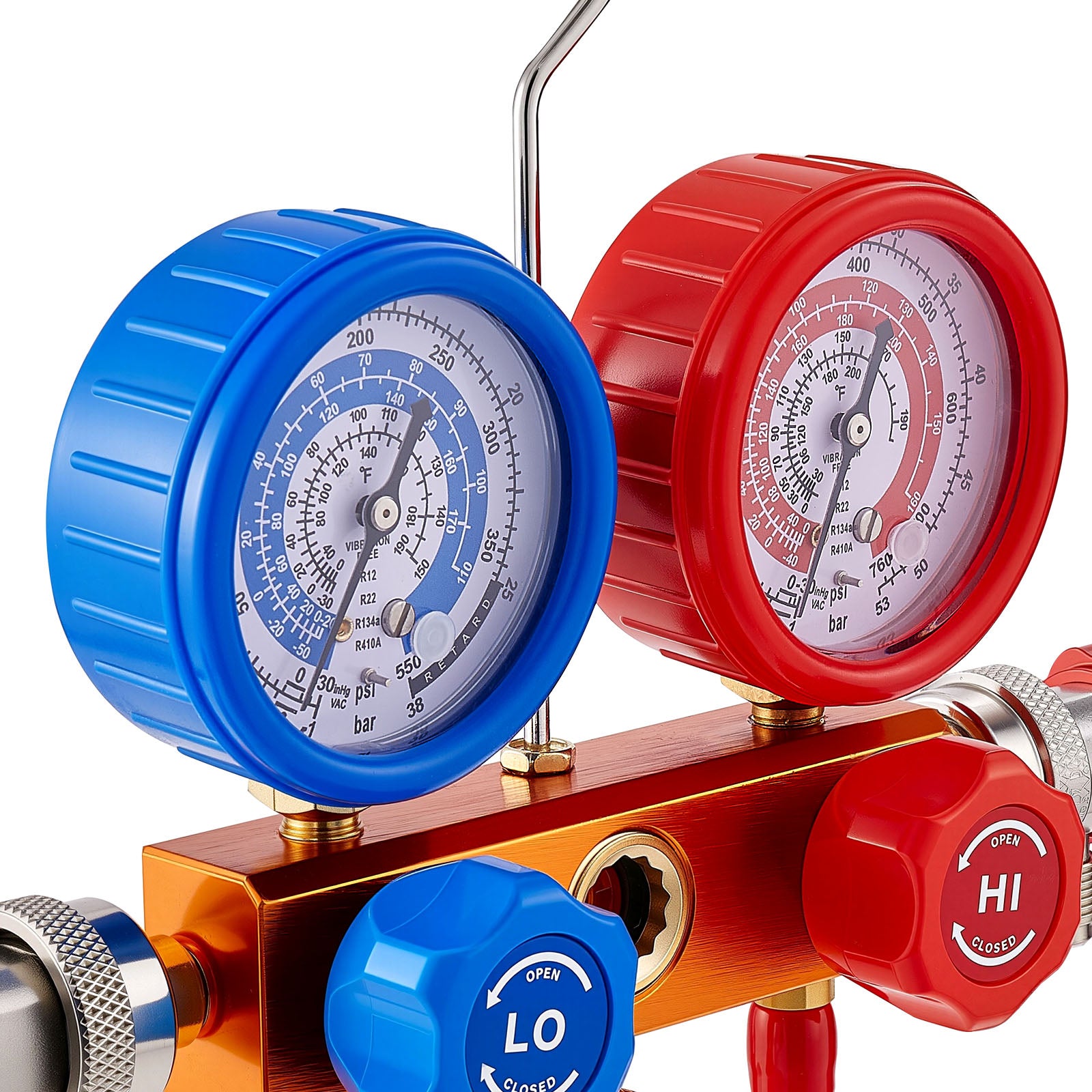 4 CFM 1/3 HP HVAC Single Stage Rotary Vane Vacuum Pump and Manifold Gauge Kit