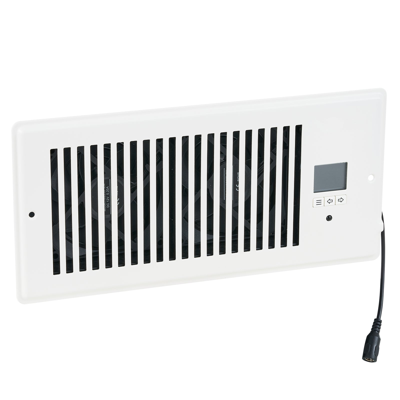 Quiet Vent Booster Fan, Fits 4-Inch by 10-Inch Vent Openings, with Remote Control and Thermostat Control, Adjustable Speed for Heating and Cooling Smart Ventilation Systems, White