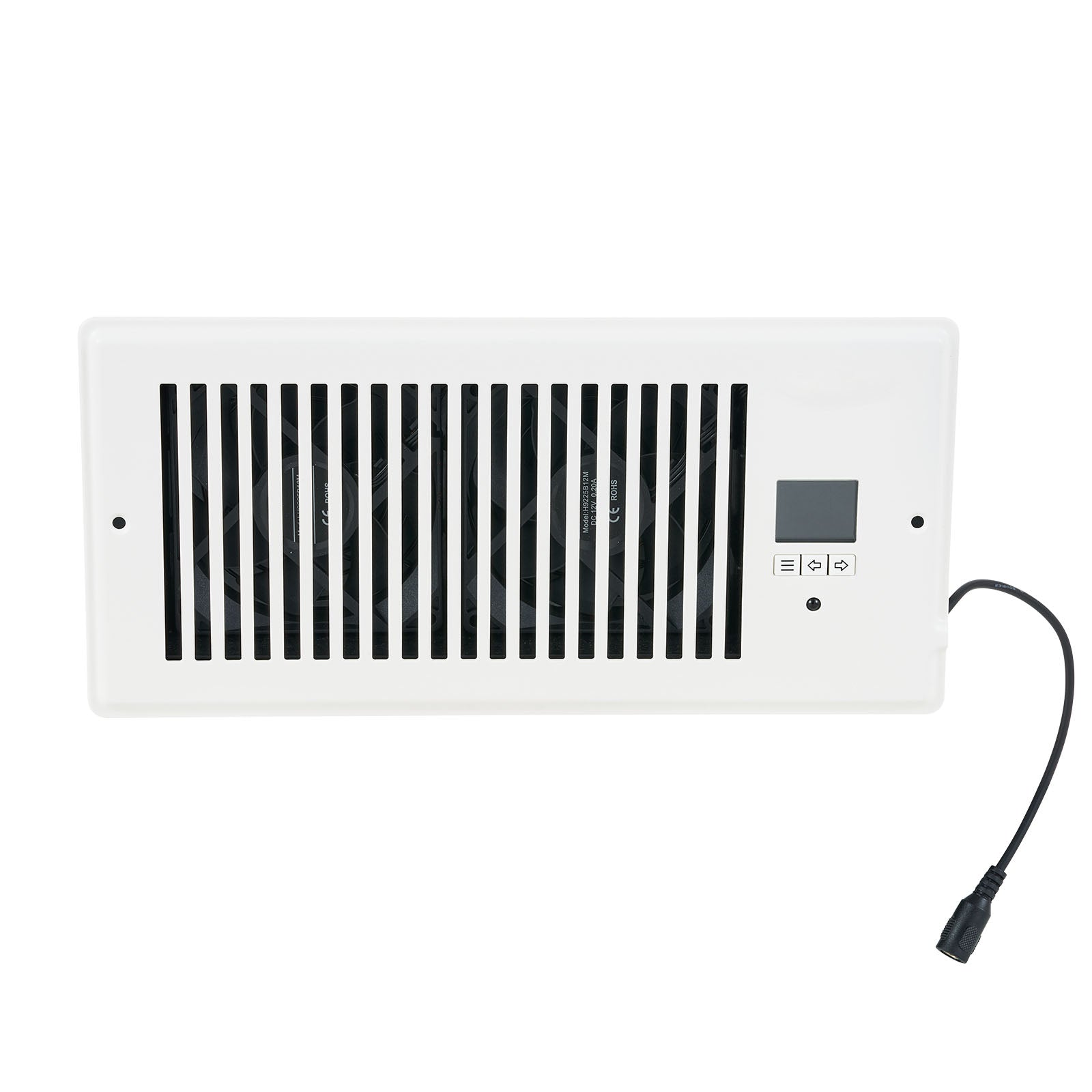 Quiet Vent Booster Fan, Fits 4-Inch by 10-Inch Vent Openings, with Remote Control and Thermostat Control, Adjustable Speed for Heating and Cooling Smart Ventilation Systems, White