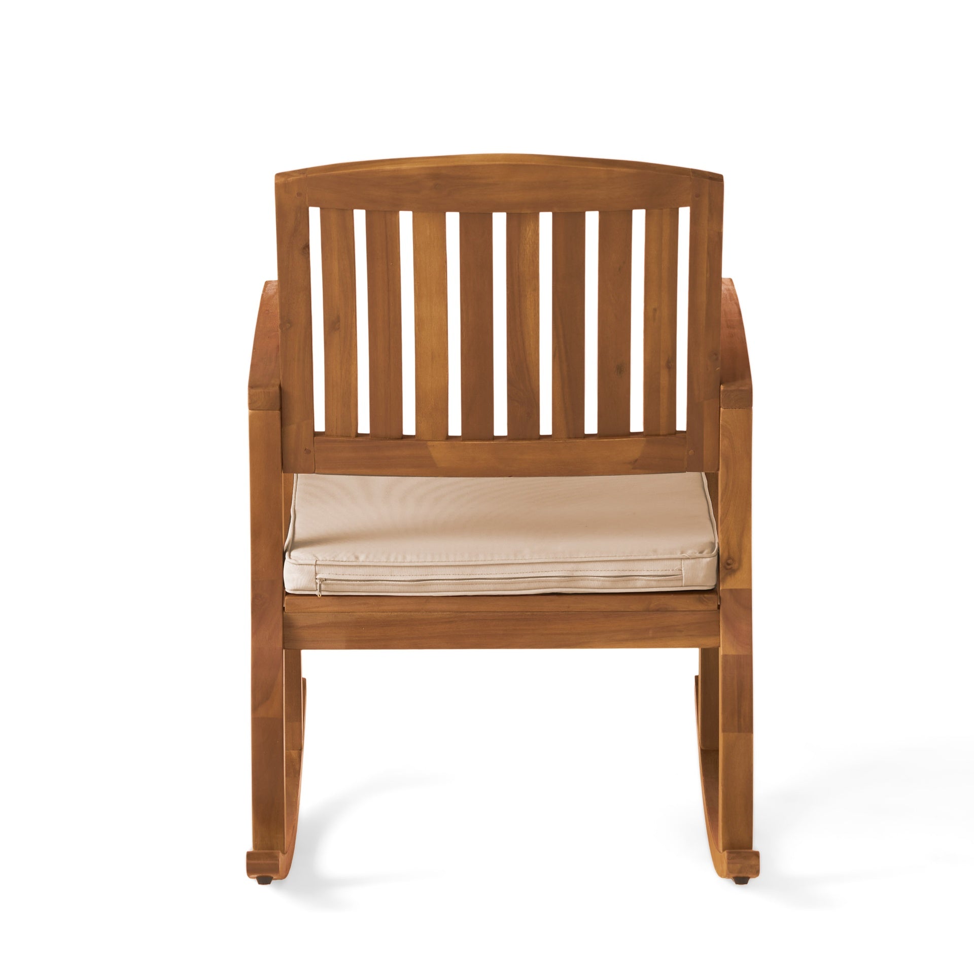 Acacia Wood Patio Outdoor Rocking Chair with cushions for Garden, Lawn, Backyard, Pool,