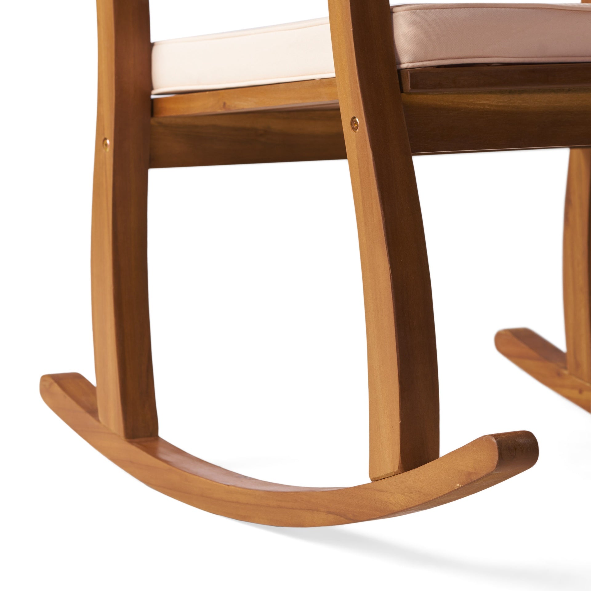 Acacia Wood Patio Outdoor Rocking Chair with cushions for Garden, Lawn, Backyard, Pool,