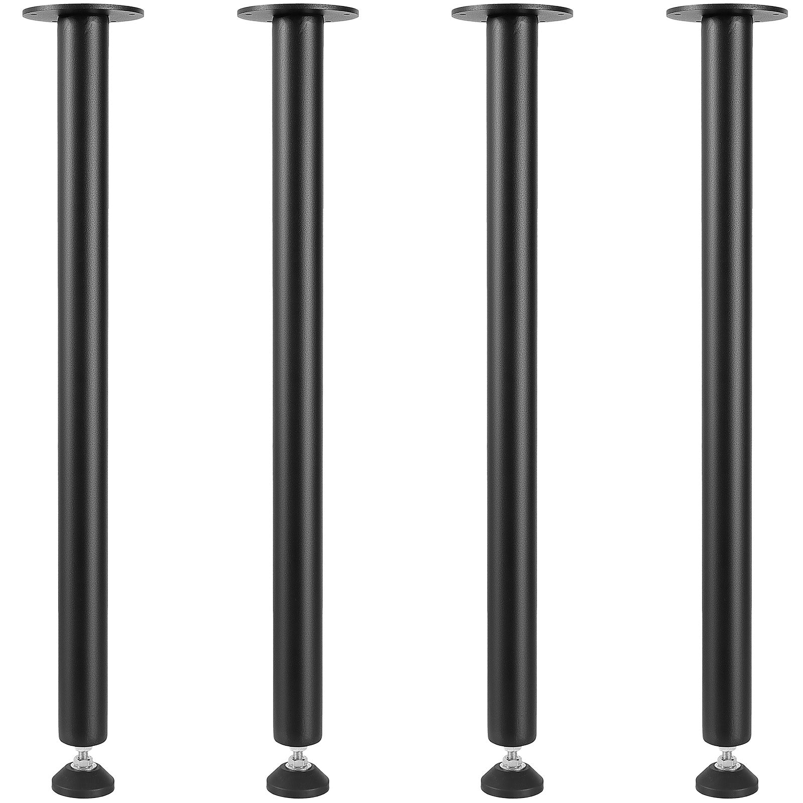 28 Inch Adjustable Desk Legs, Reinforced Steel Office Table Furniture legs Set of 4 for DIY, 1200 lbs Load Capacity Heavy Duty Desk Legs, Quick Instalation Legs with Adjustable Foot Cup Black
