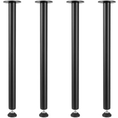 28 Inch Adjustable Desk Legs, Reinforced Steel Office Table Furniture legs Set of 4 for DIY, 1200 lbs Load Capacity Heavy Duty Desk Legs, Quick Instalation Legs with Adjustable Foot Cup Black