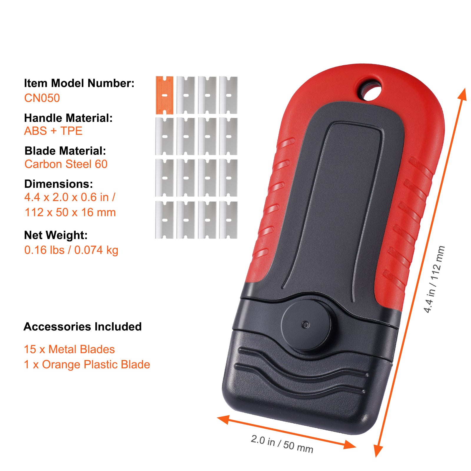 Razor Blade Scraper Locking Scraper Tool 15 Extra Blades with Security Cap