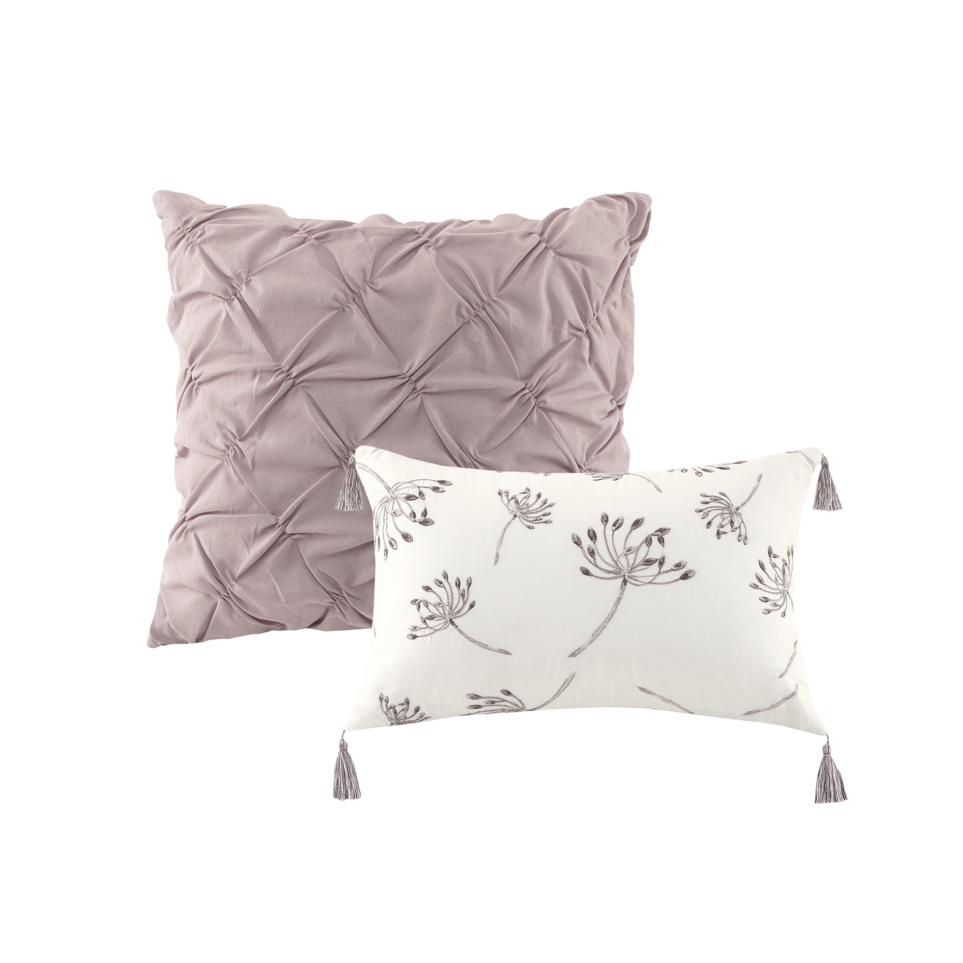 8 Piece Cotton Printed Comforter Set Blush Queen