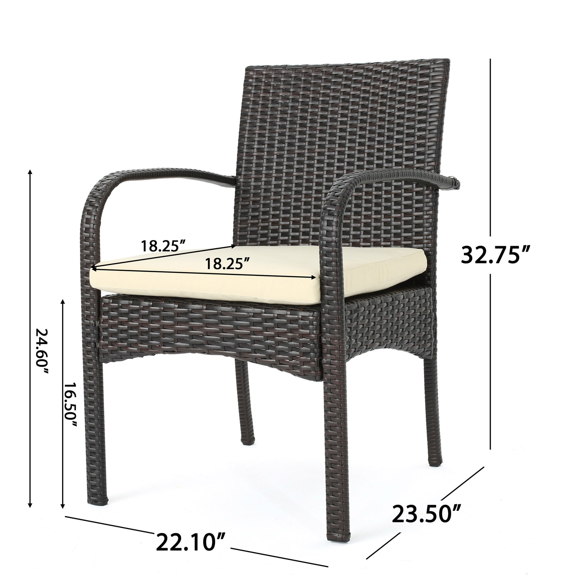 [Set of 2] CORDOBA KD PE WICKER DINING CHAIR