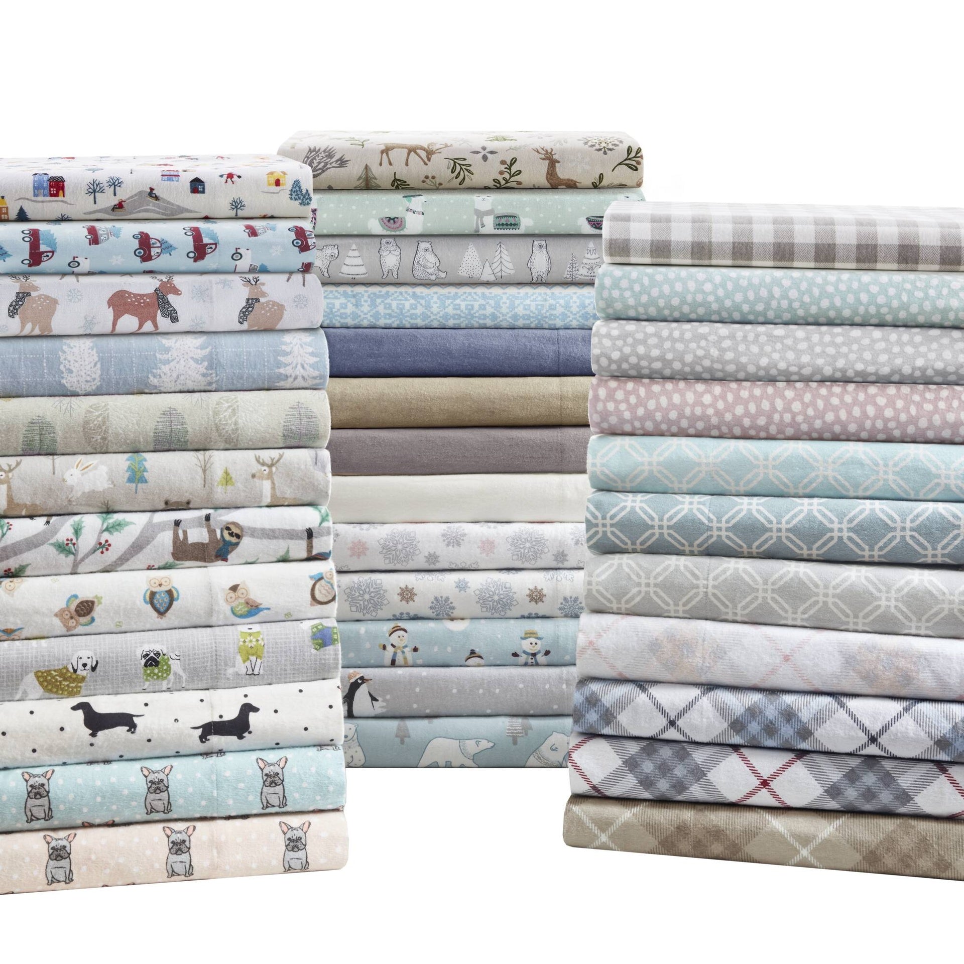 4 PCS King Printed Sheet Set White Village Print