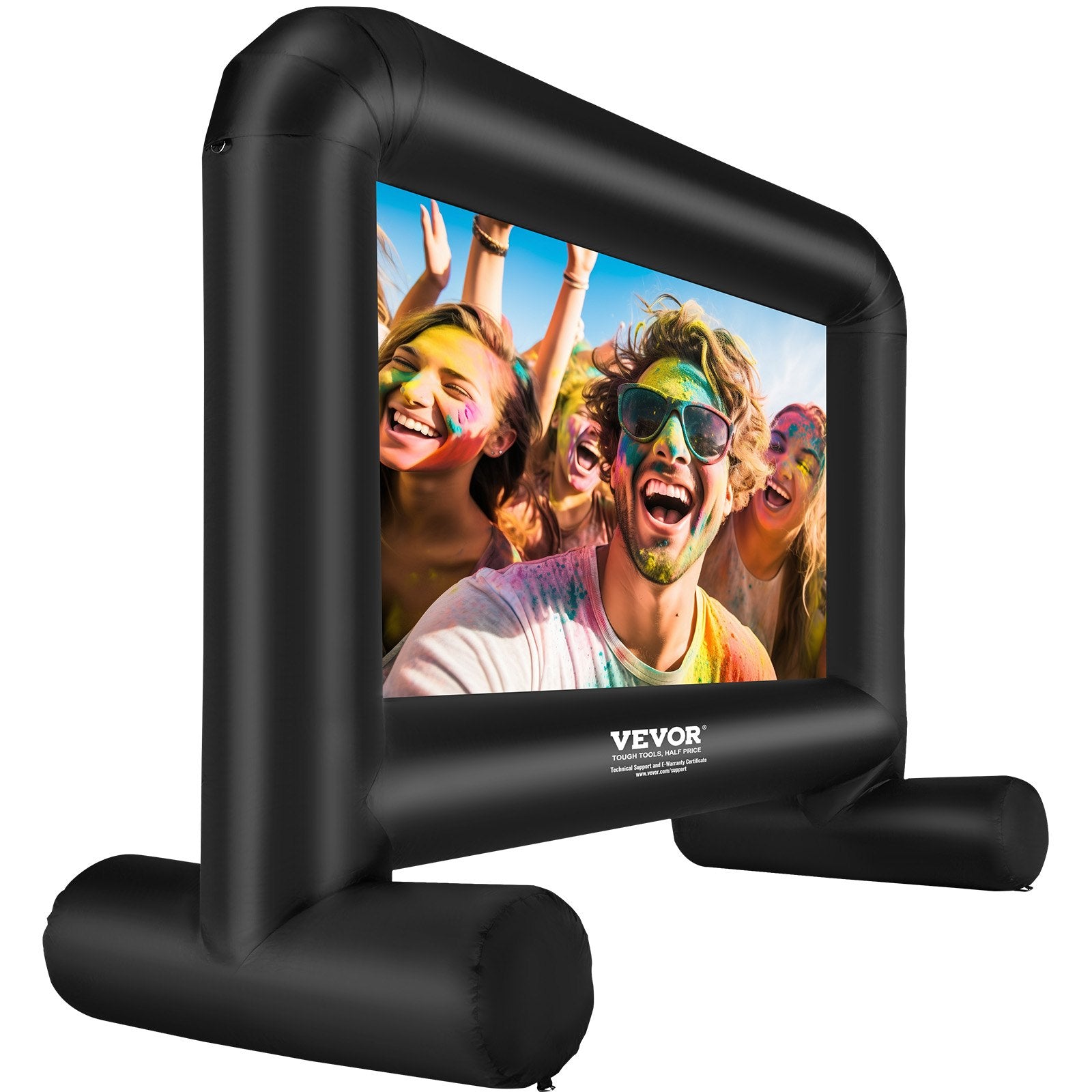 Inflatable Movie Screen, 14 FT (168inch)Inflatable Projector Screen, Front/Rear Projection, Oxford Fabric Blow Up Screen for Outdoor Parties Backyard Movie Night