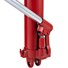 Hydraulic Long Ram Jack, 8 Tons/17363 lbs Capacity, with Single Piston Pump and Clevis Base, Manual Cherry Picker w/Handle, for Garage/Shop Cranes, Engine Lift Hoist, Red
