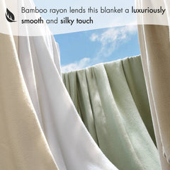 1-Piece King Rayon from Bamboo Cotton Blanket, Sage Green