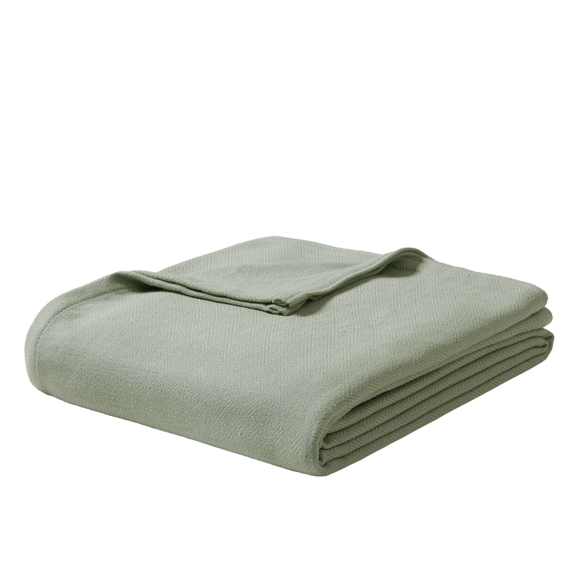 1-Piece King Rayon from Bamboo Cotton Blanket, Sage Green
