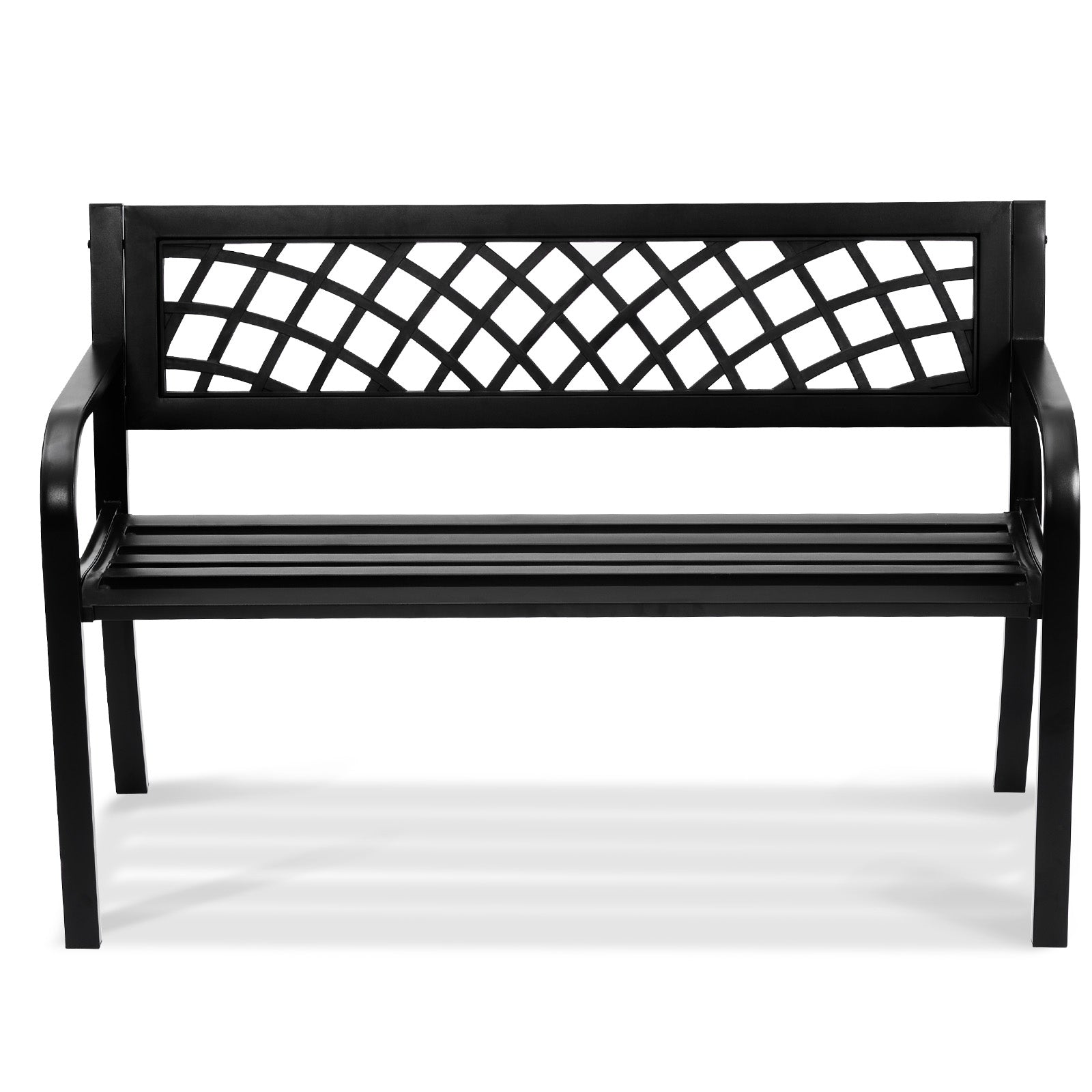 Outdoor Bench,46 inches Metal Garden Bench for Outdoors, 480 lbs Load Capacity Bench,  Outdoor Garden Park Bench with Backrest and Armrests, Patio Bench for Garden, Park, Yard, Front Porch