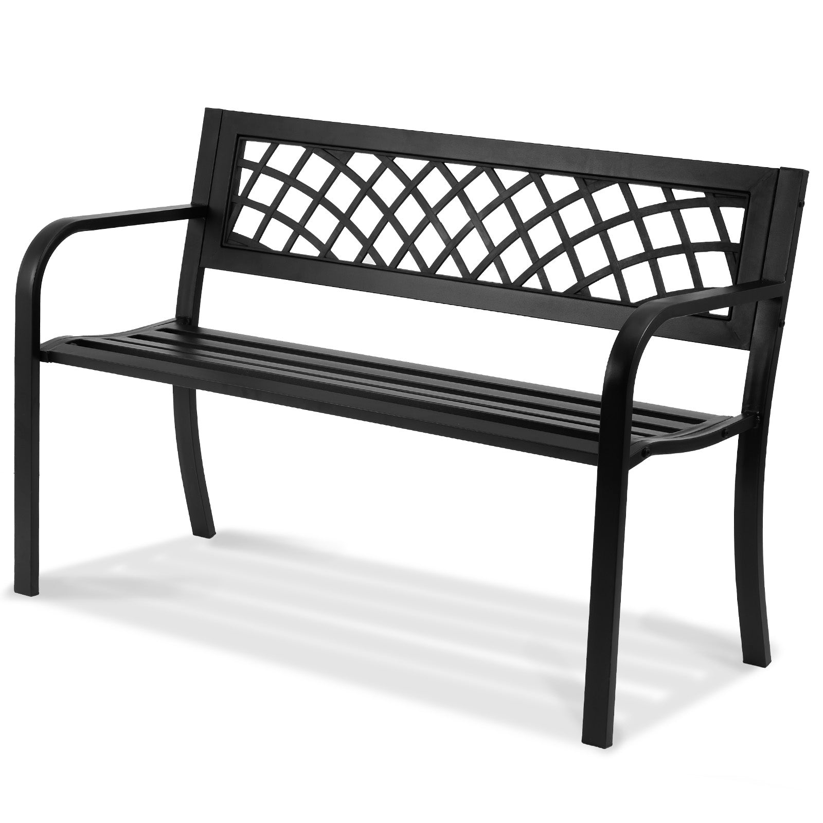 Outdoor Bench,46 inches Metal Garden Bench for Outdoors, 480 lbs Load Capacity Bench,  Outdoor Garden Park Bench with Backrest and Armrests, Patio Bench for Garden, Park, Yard, Front Porch