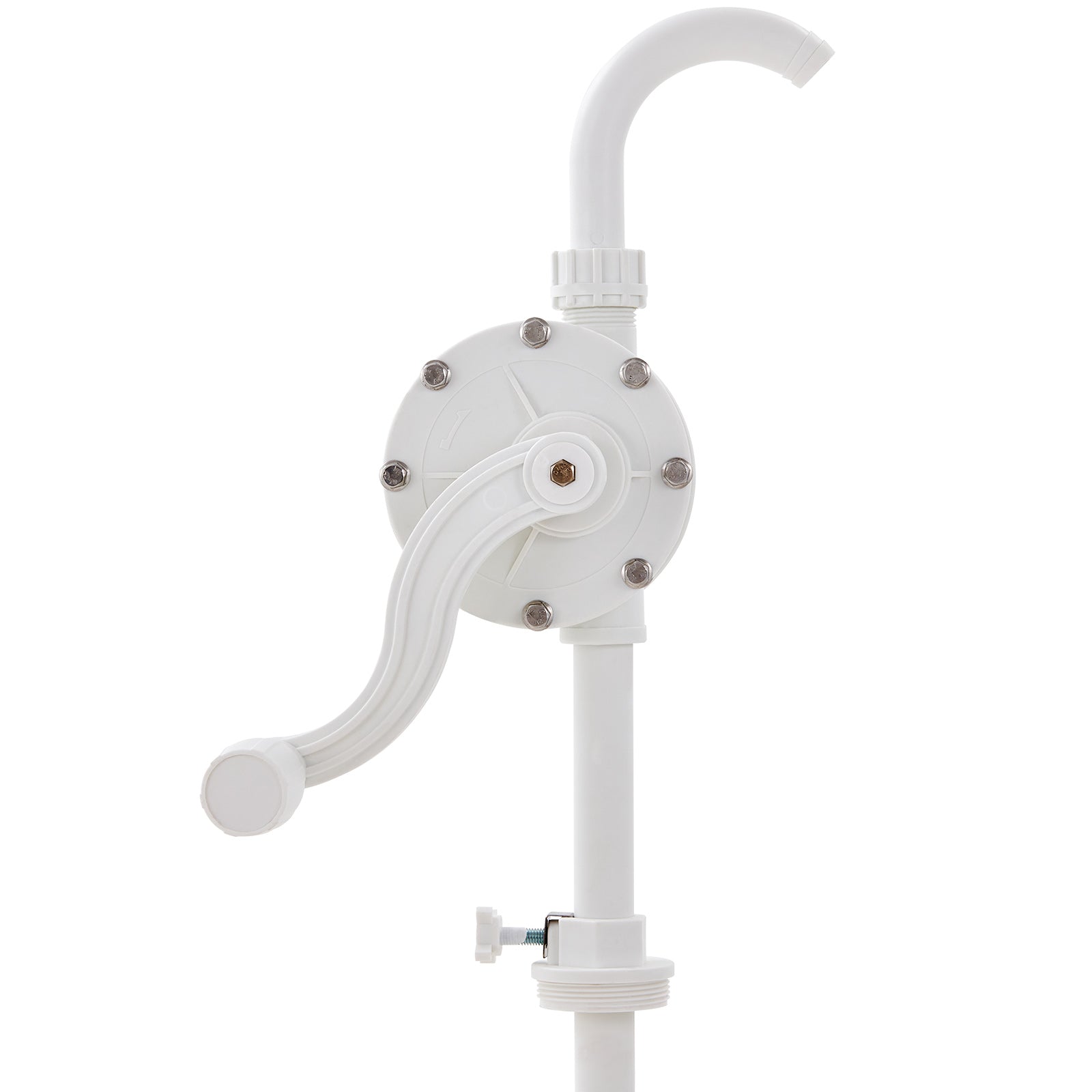Drum Pump, 6.5 GPM Flow, Rotary Barrel Pump Hand Crank, Fits 5 to 55 Gallon Drums with 3-Section Suction Tube Assembly and Hose, Designed for Fast Transfer of Water, Alcohol, Corrosive Liquids