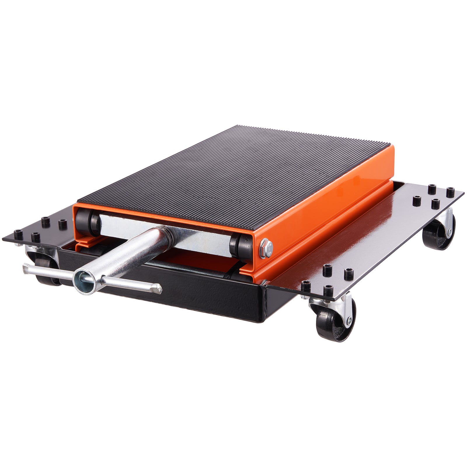 Motorcycle Lift, 1100 LBS Motorcycle Lift ATV Scissor Lift Jack with Dolly & Hand Crank, Center Hoist Crank Stand with Wide Deck & Tool Tray for Street Bikes, Cruiser Bikes, Touring Motorcycles