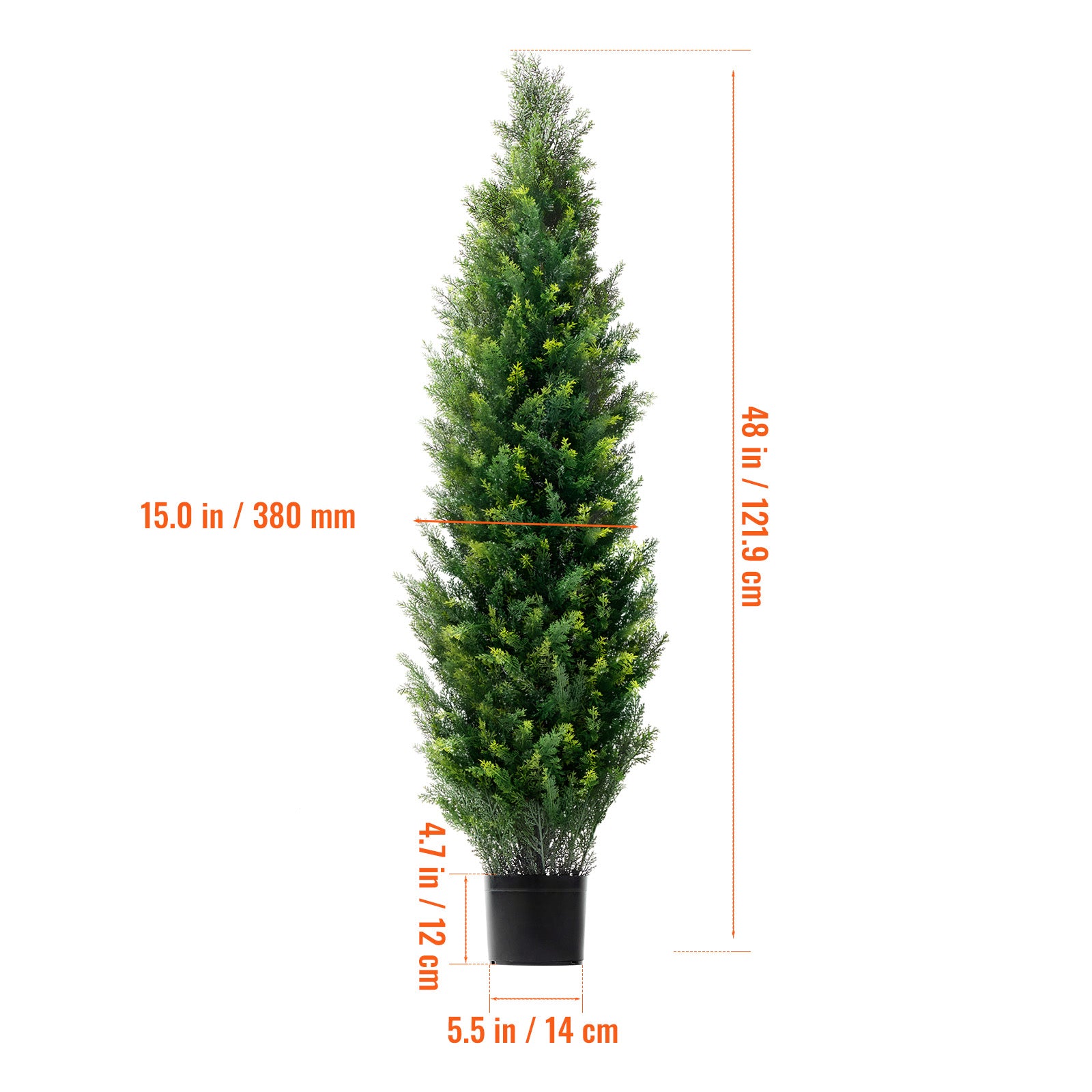 2 Pack 4' Artificial Cedar Topiary Tree Faux Plant UV Decor In/Outdoor
