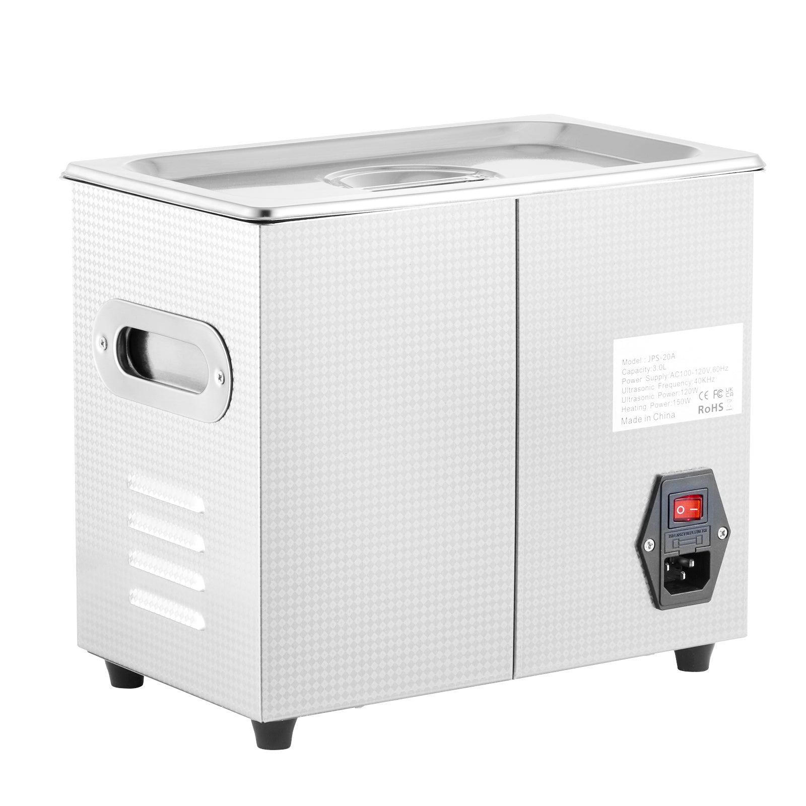 Ultrasonic Cleaner with Digital Timer & Heater, Professional Ultra Sonic Jewelry Cleaner, Stainless Steel Heated Cleaning Machine for Glasses Watch Rings Small Parts Circuit Board (3L)