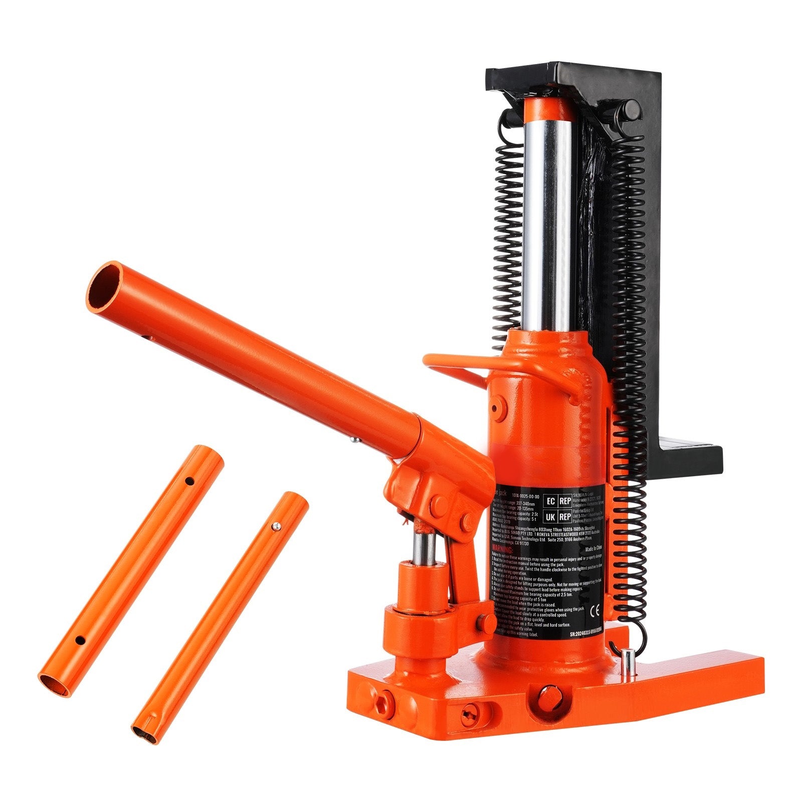 Hydraulic Toe Jack, 2.5 Ton On Toe Toe Jack Lift, 5 Ton On Top Lift Capacity Machine Jack, 0.8-5.3 in Toe Height, 8.9-13.4 in Top Height, Air Hydraulic Claw Jack for Machinery, Industry