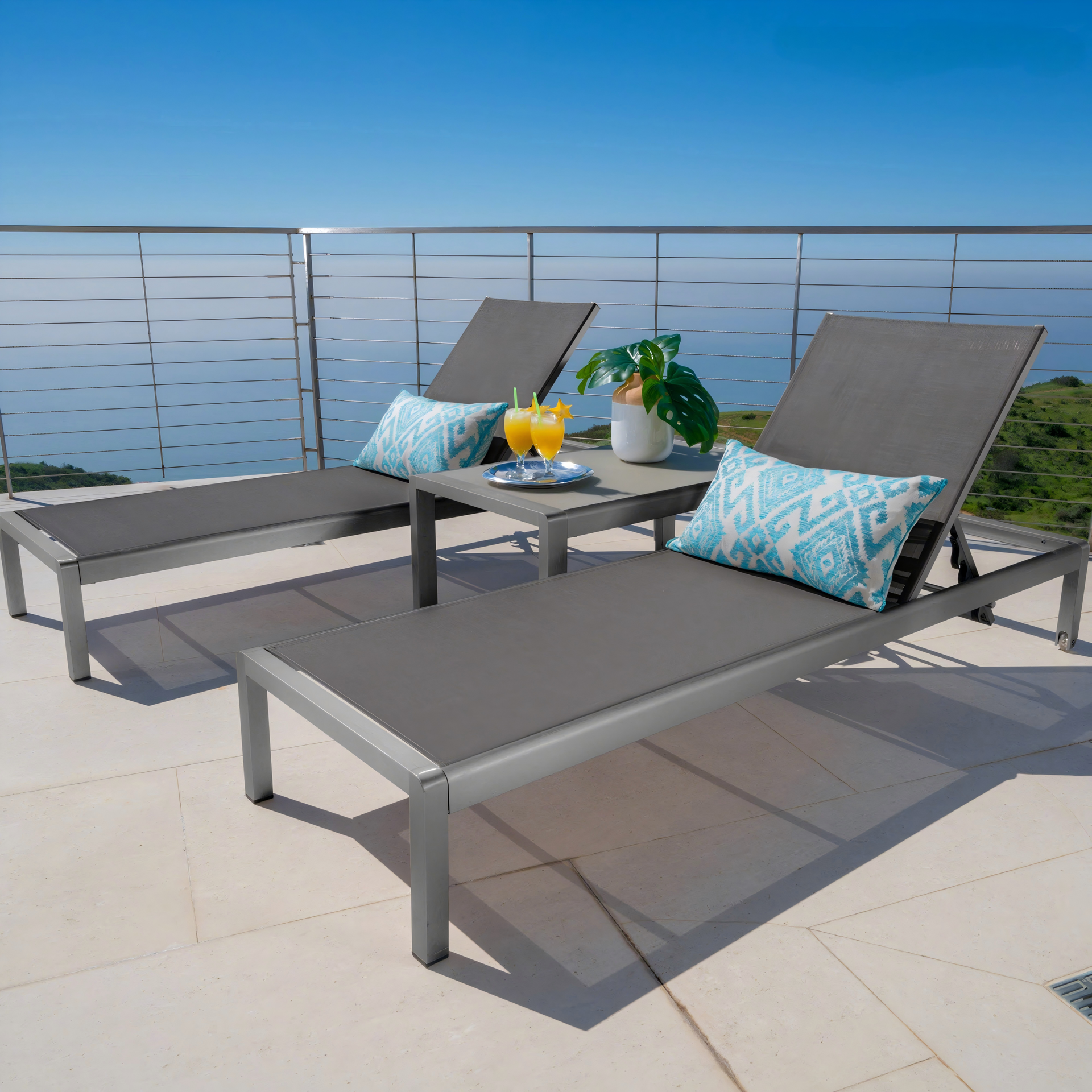 CAPE CORAL KD CHAISE LOUNGE GRY(MP2)( SET OF 2 )
