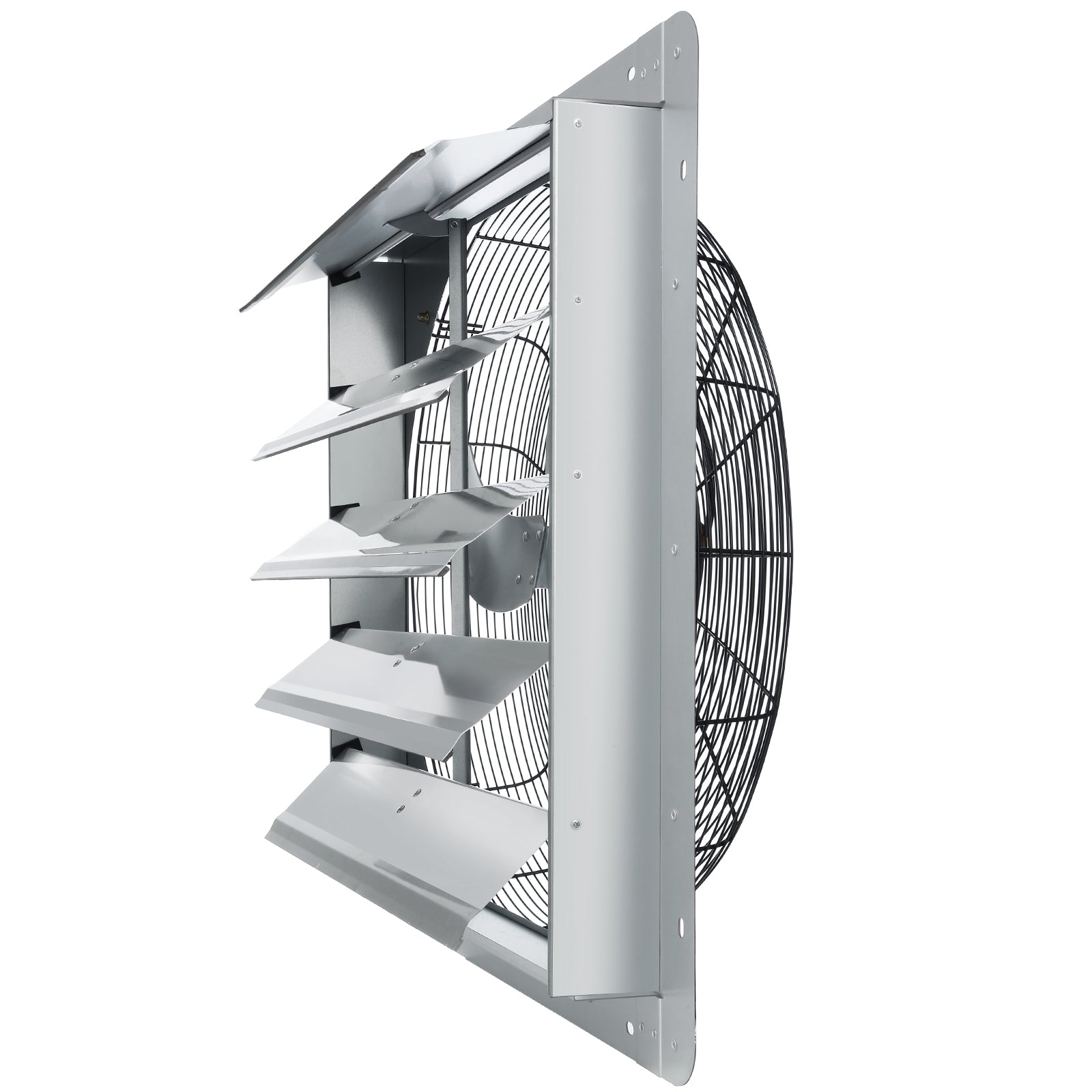24'' Shutter Exhaust Fan, High-speed 3320 CFM, Aluminum Wall Mount Attic Fan with AC-motor, Ventilation and Cooling for Greenhouses, Garages, Sheds, Shops, FCC