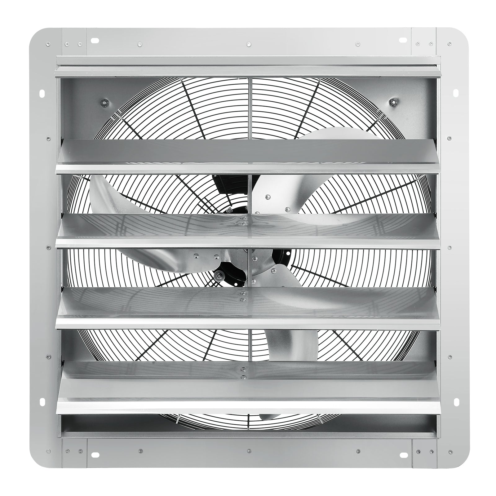24'' Shutter Exhaust Fan, High-speed 3320 CFM, Aluminum Wall Mount Attic Fan with AC-motor, Ventilation and Cooling for Greenhouses, Garages, Sheds, Shops, FCC