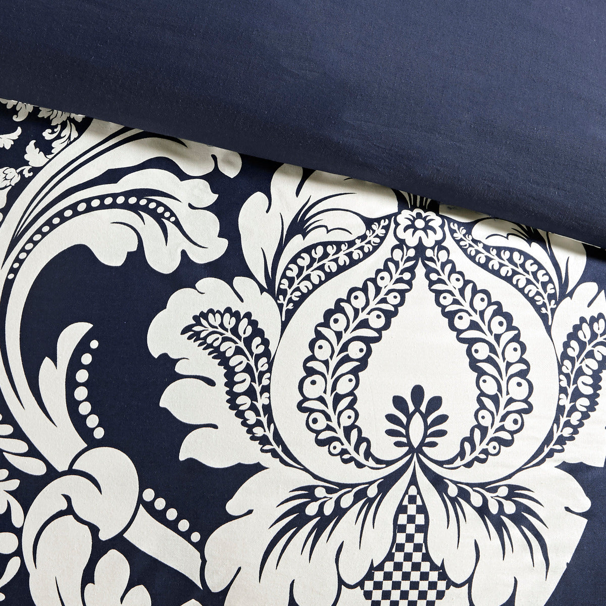 7 Piece Cotton Printed Comforter Set Indigo King