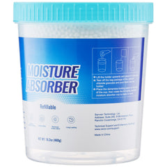 Moisture Absorber Bucket, 2 Packs 16.2 oz Hi-Capacity Moisture Absorber Bucket with 800ml Storage Area & Reusable Outer Bucket for Long-Term Use, Fragrance Free Moisture Absorber for Fresher Air