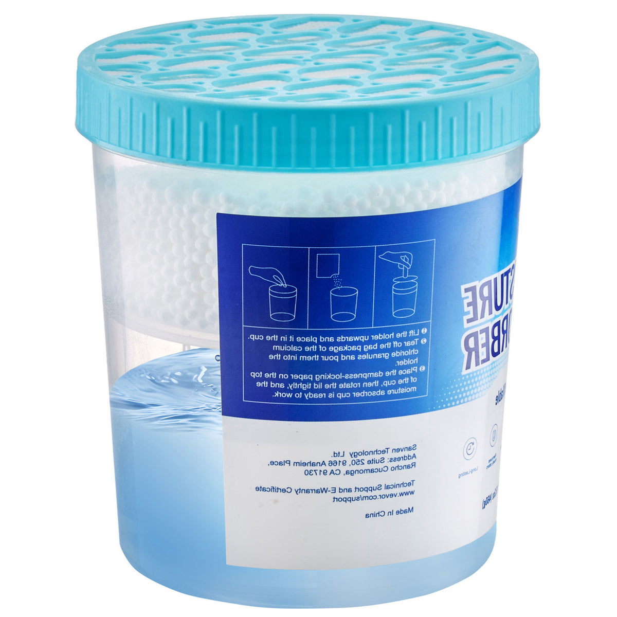 Moisture Absorber Bucket, 2 Packs 16.2 oz Hi-Capacity Moisture Absorber Bucket with 800ml Storage Area & Reusable Outer Bucket for Long-Term Use, Fragrance Free Moisture Absorber for Fresher Air