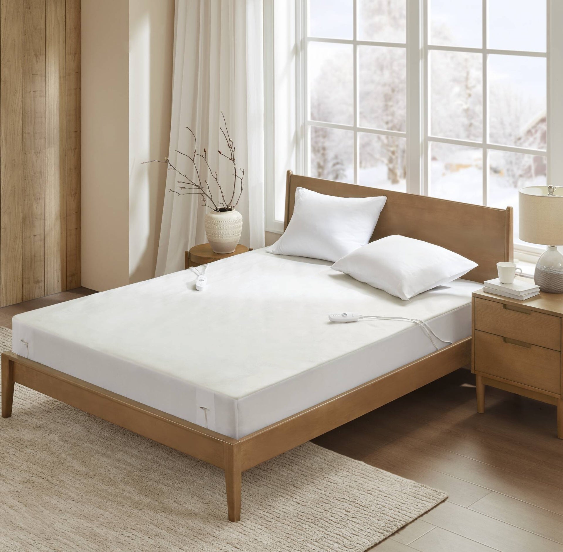 1-Piece Queen Heated Mattress Pad,White