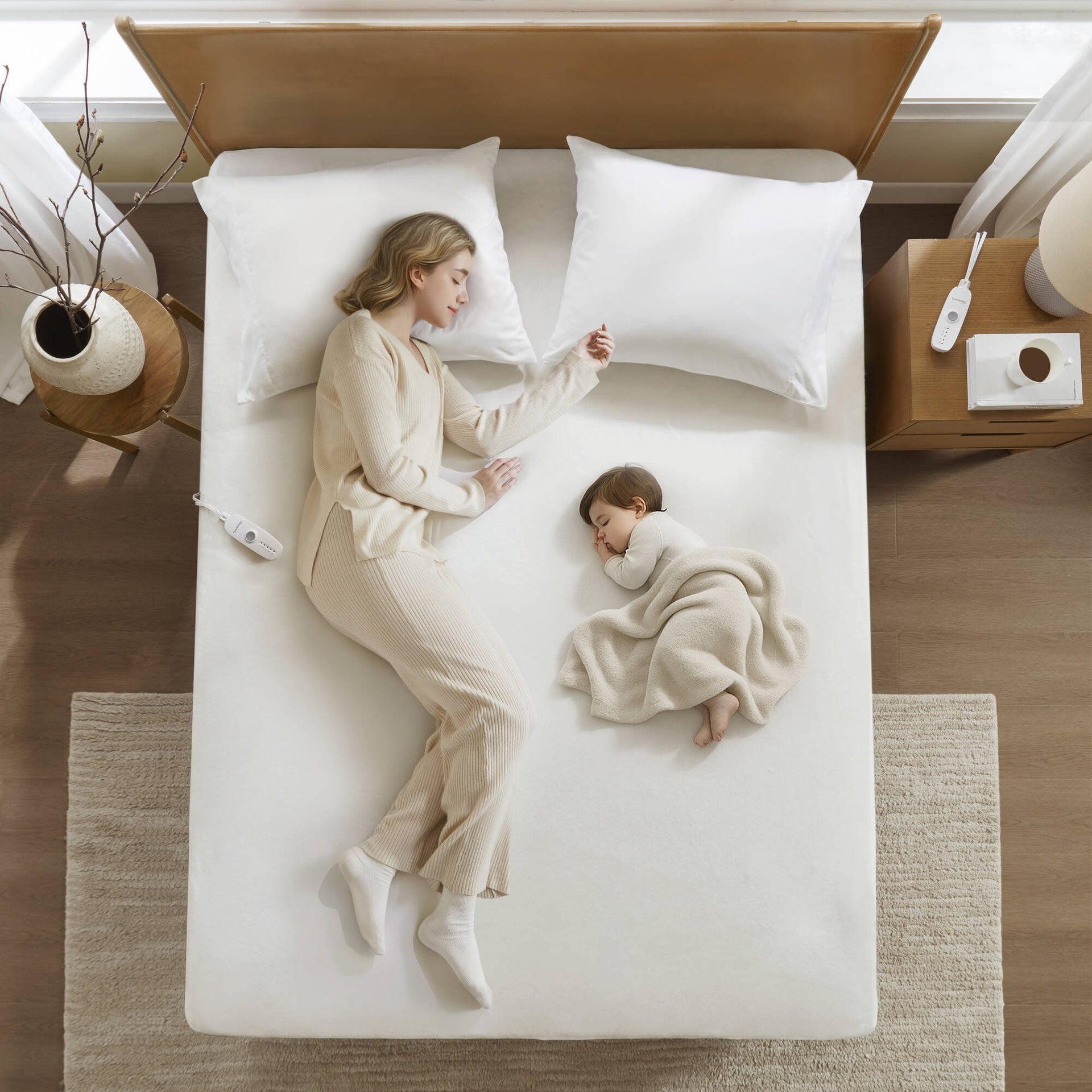 1-Piece Queen Heated Mattress Pad,White