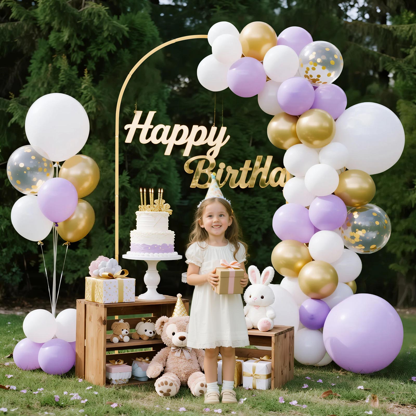 Arch Backdrop Stand, 7.2 x 4 ft, Stable Structure, Easy Assembly, 1 Piece Gold Metal Arch Backdrop Stand for Wedding, Birthday Party, Graduation, Holiday Celebration, and Ceremony Decoration