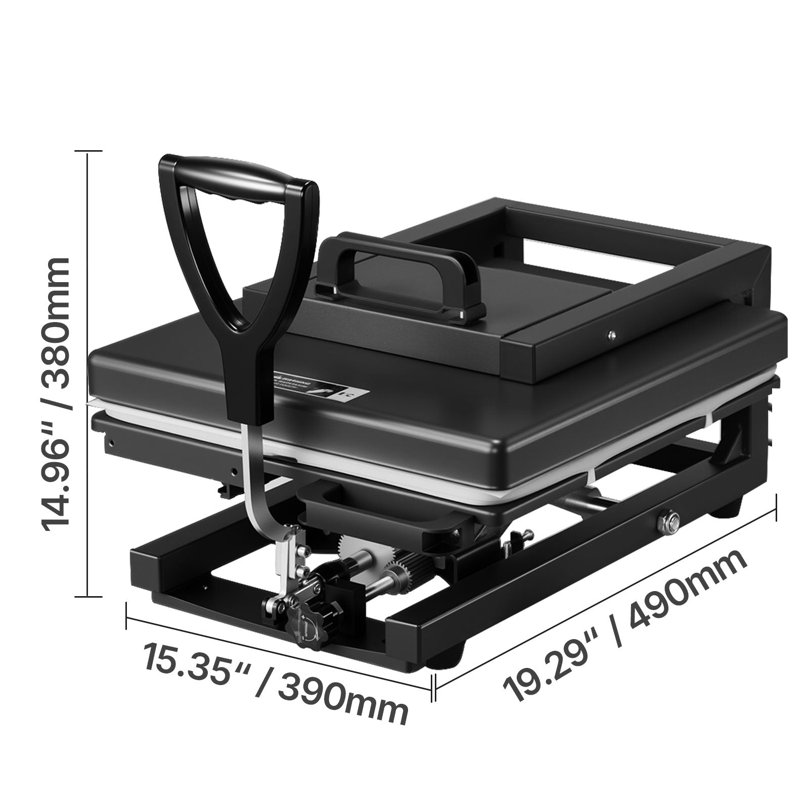 Hybrid Heat Press, 15 x 15 inch, 8-in-1 Multifunction, Heat Up Fast and Even, All-New Patented Design, Easy to Control, Sublimation Press Machine for T-shirts/Mugs/Tumblers/Caps/Plates, Black